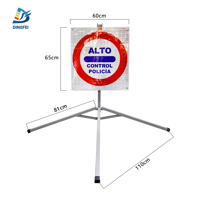 Alto Control Policia Reflective Folding Warning Sign - 